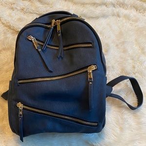 Blue “vegan” leather backpack by MMS